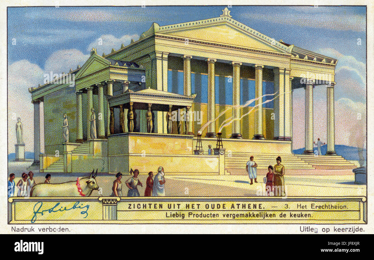 Erechtheion / Erechtheion. Szenen des antiken Athens. Liebig Sammler Karte 1933 Stockfoto