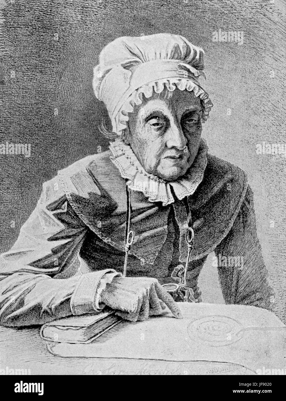Caroline Lucretia Herschel.  Deutscher Astronom, deren wichtigsten Beiträge zur Astronomie die Entdeckungen mehrerer Kometen waren, einschließlich der periodische Komet 35p/Herschel-Rigollet. Schwester von William Herschel.  16. März 1750 – 9. Januar 1848 Stockfoto