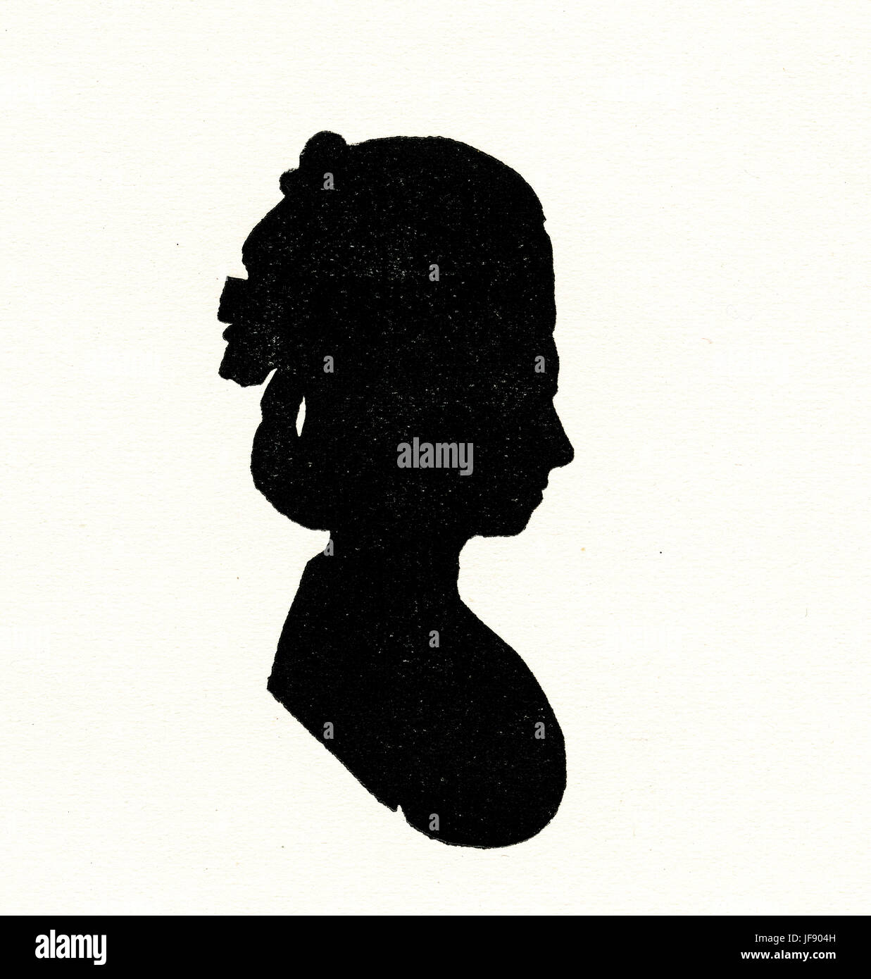 Charlotte von Stein (25. Dezember 1742 – 6. Januar 1827), Hofdame in den Hof von Weimar und enger Freund von Johann Wolfgang von Goethe und Friedrich Schiller. Silhouette des Profils. Stockfoto