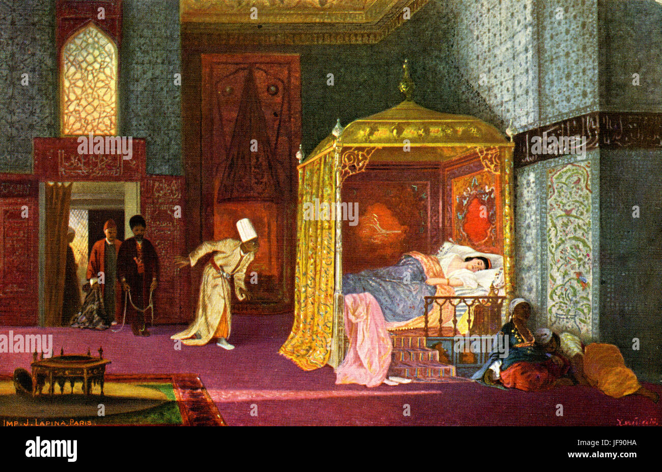 Drama in einem Harem, Illustration nach Gemälde von Stanislaus Chlebowski (1835 – 1884) Stockfoto