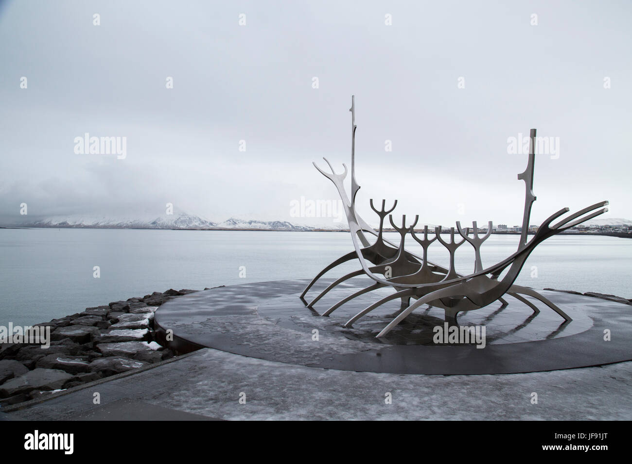 Sun Voyager Skulptur von Jón Gunnar Árnason, Reykjavik, Island Stockfoto