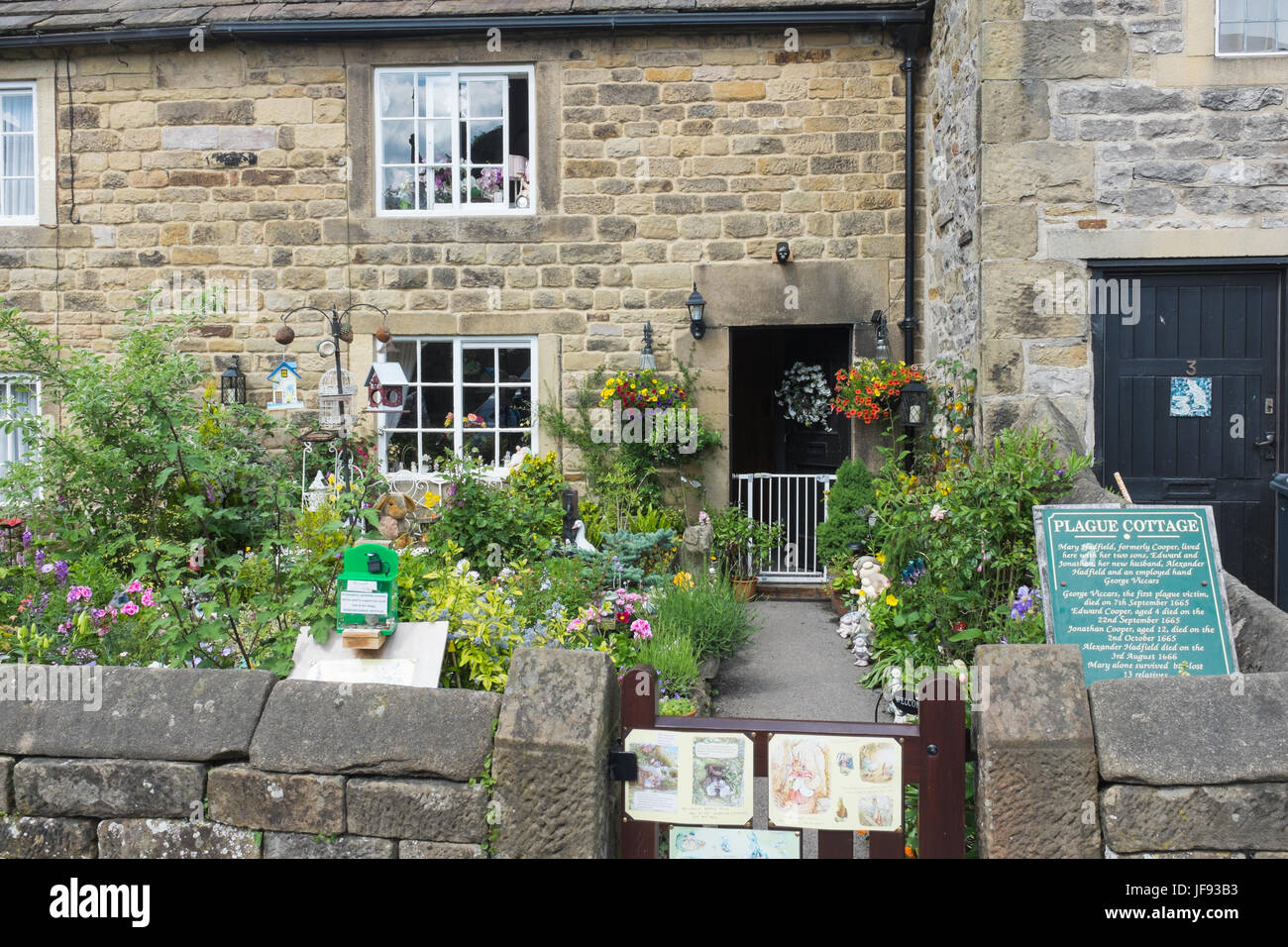 Pest Cottage, die Website von den ersten Pest-Tod im Dorf Eyam in Derbyshire Peak District Stockfoto