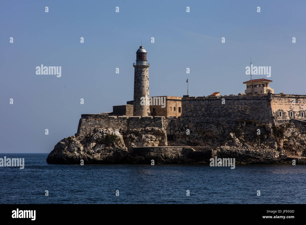 CASTILLO DE LOS TRES REYES DEL MORRO ist eine Burg in PUNTA DE BARLOMENTO - Havanna, Kuba Stockfoto