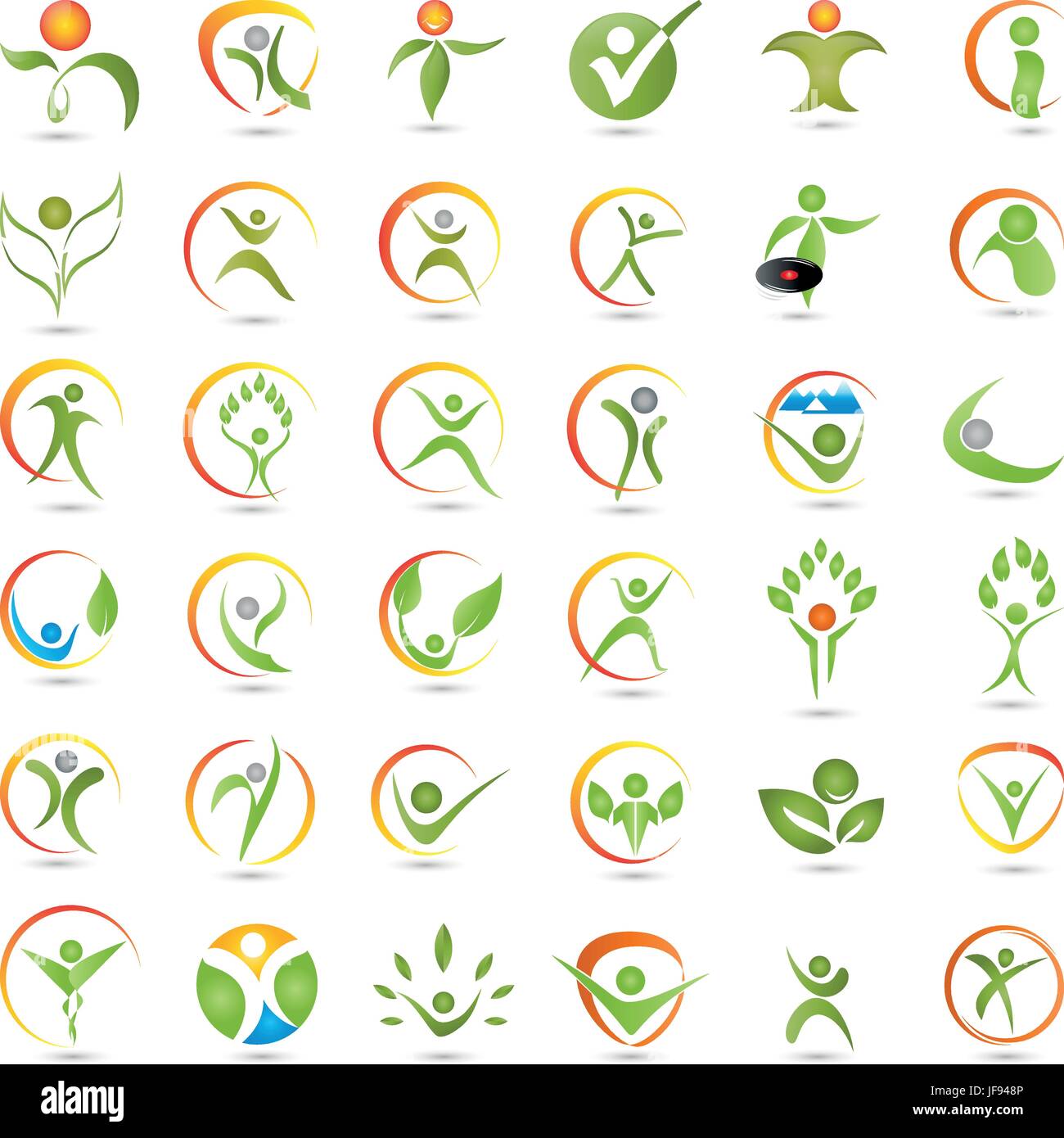 Mensch, Mensch, Logogram, Sammlung, Heiler, Physiotherapie, Sport Stock Vektor