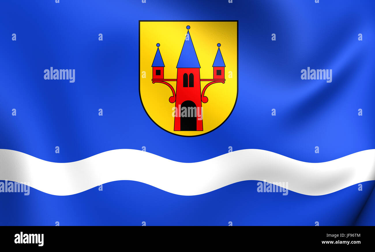 Flagge von Naklo nad Notecia Stockfoto