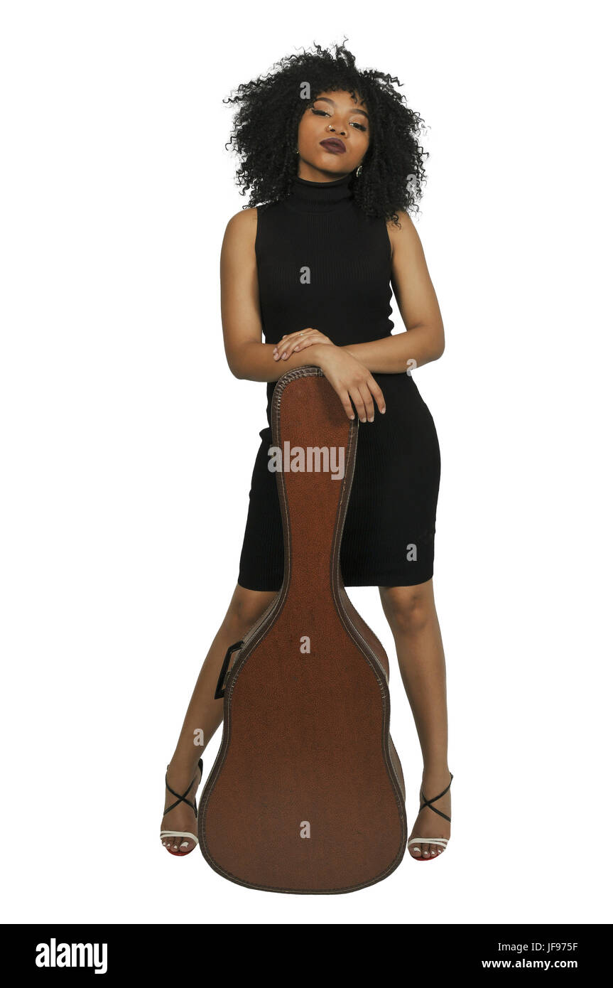 Frau mit Gitarre Stockfoto