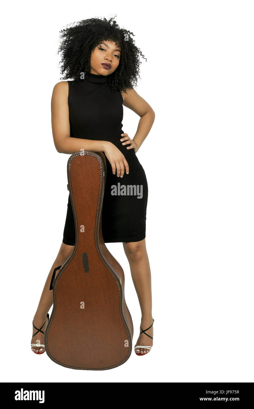 Frau mit Gitarre Stockfoto