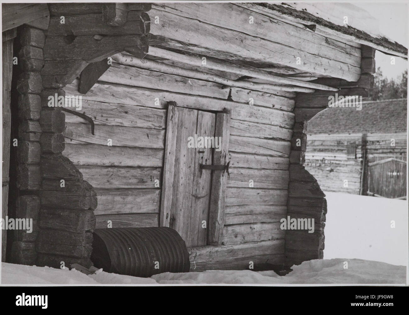 Äußere Bild von einer traditionellen finnischen Holz Scheune 34216326783 o Stockfoto