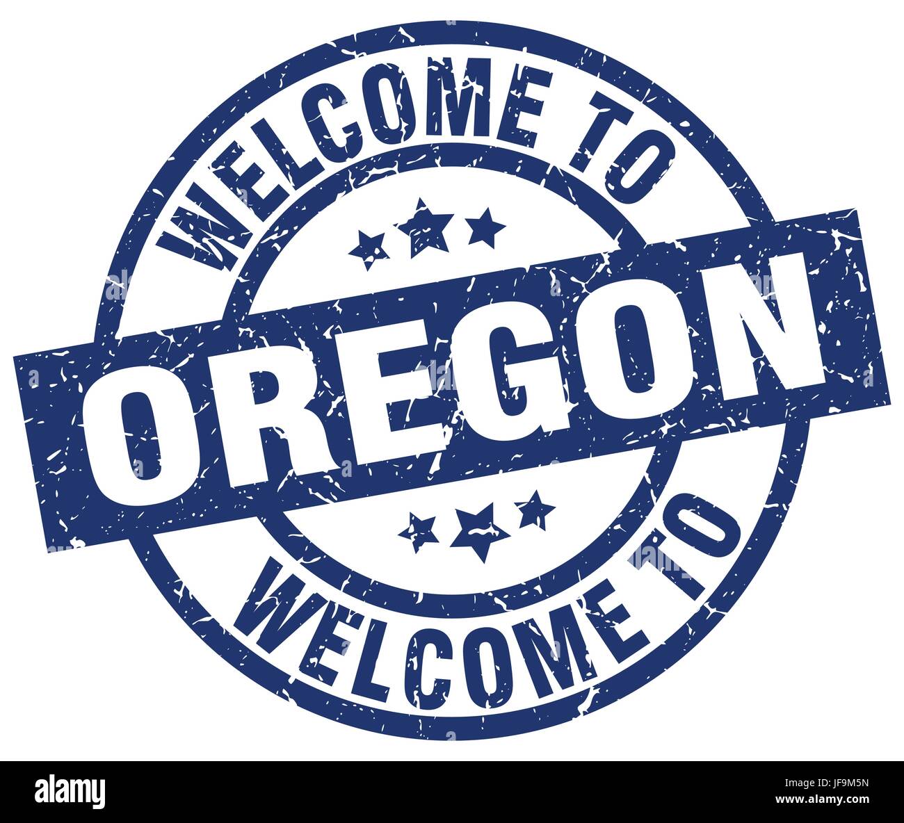 Willkommen Sie in Oregon blauen Stempel Stock Vektor