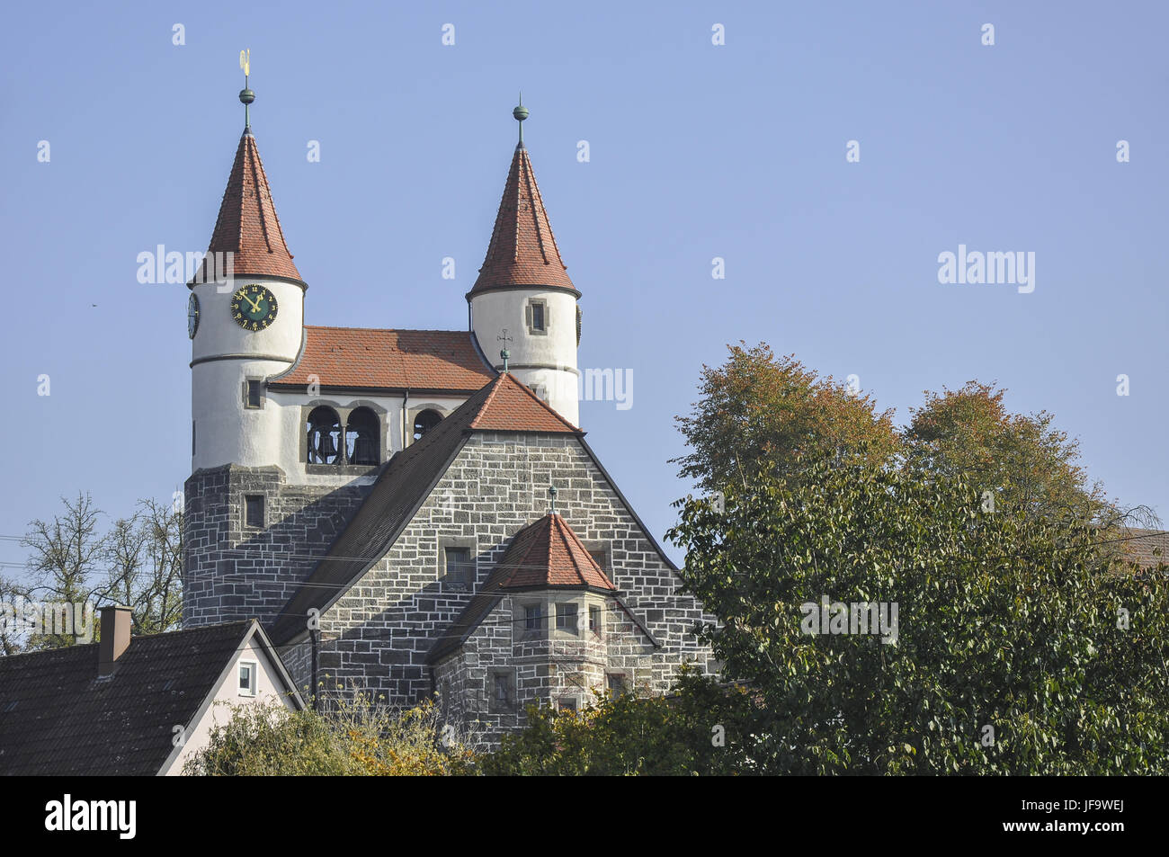 Art Noveau Kirche in Gaggstatt, Deutschland Stockfoto