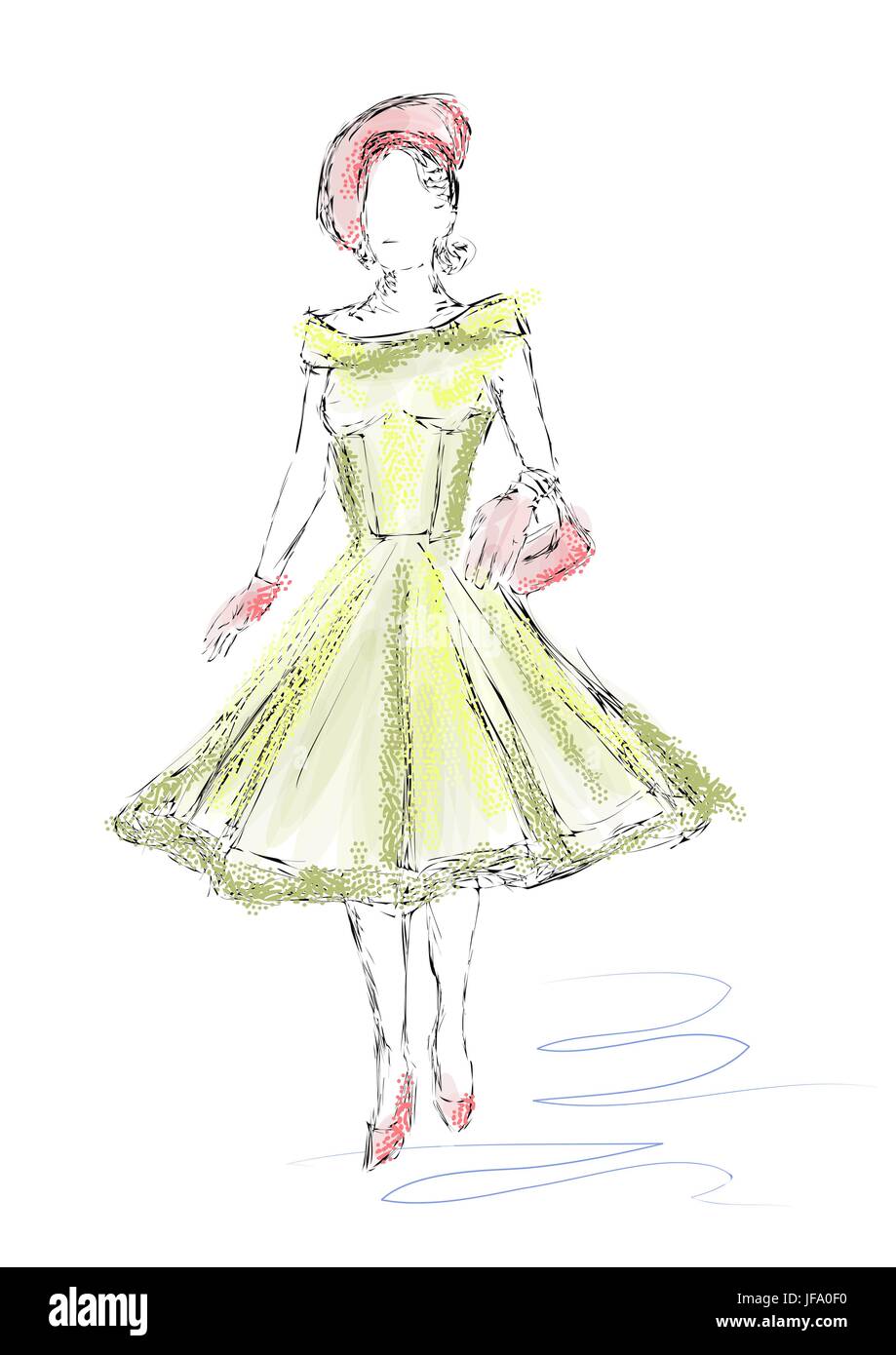 1950er Jahre Frau Stock Vektor