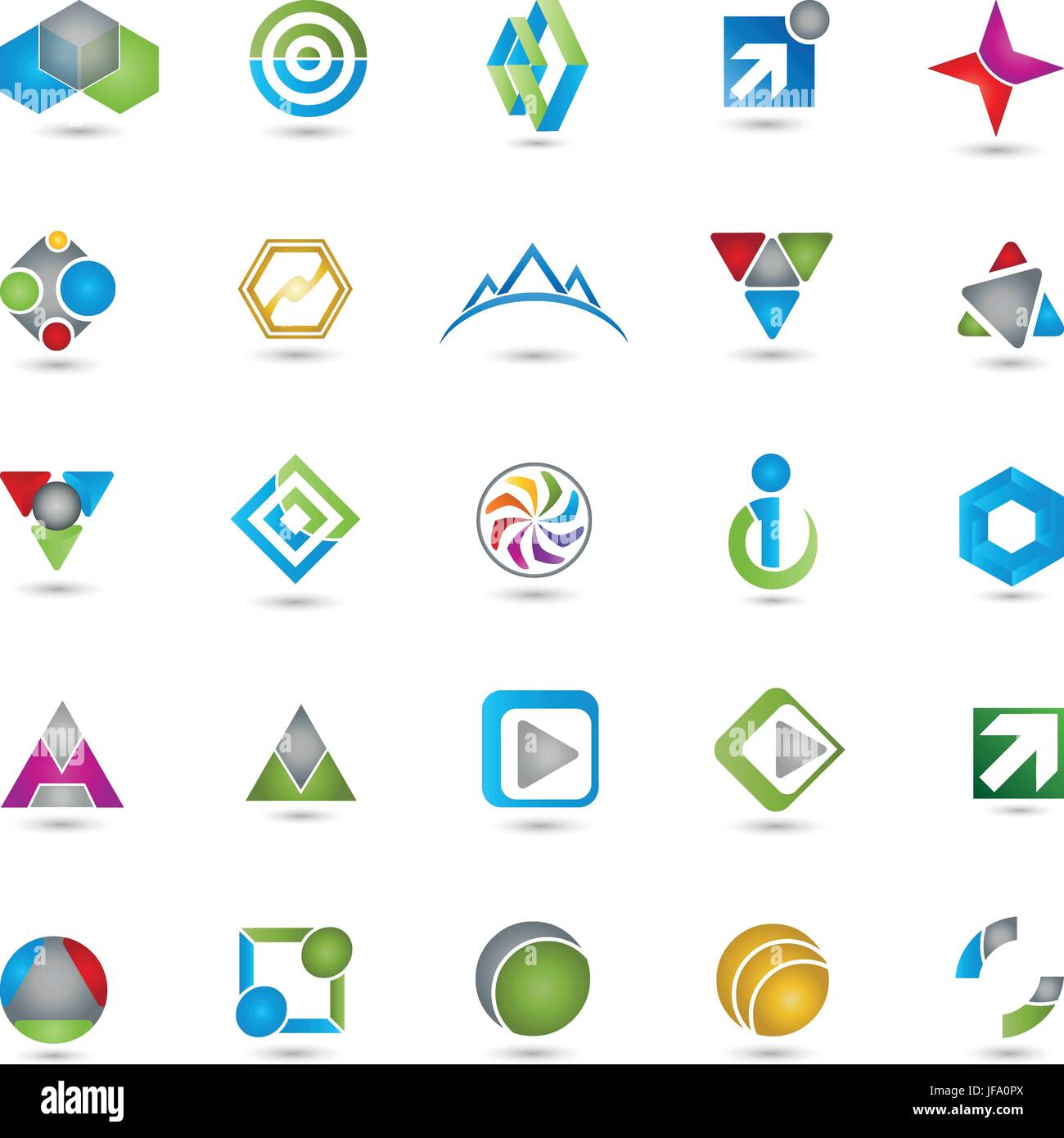 Sammlung von Logos, multimedia, service Stock Vektor