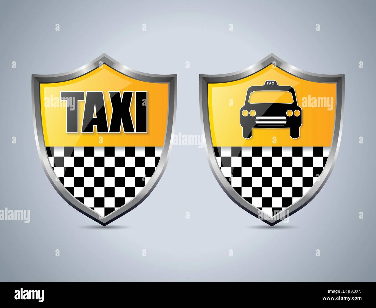 Taxi Schild Abzeichen Design Sets Stock Vektor