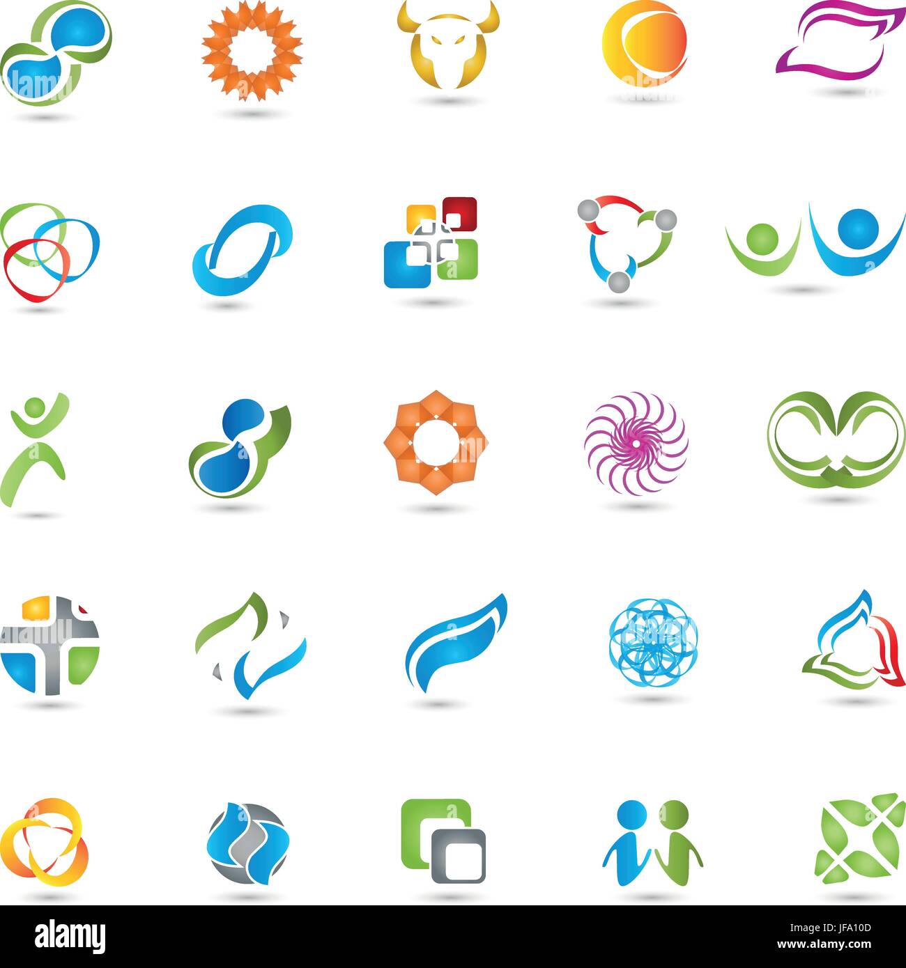 Sammlung von Logos, Service, multimedia Stock Vektor