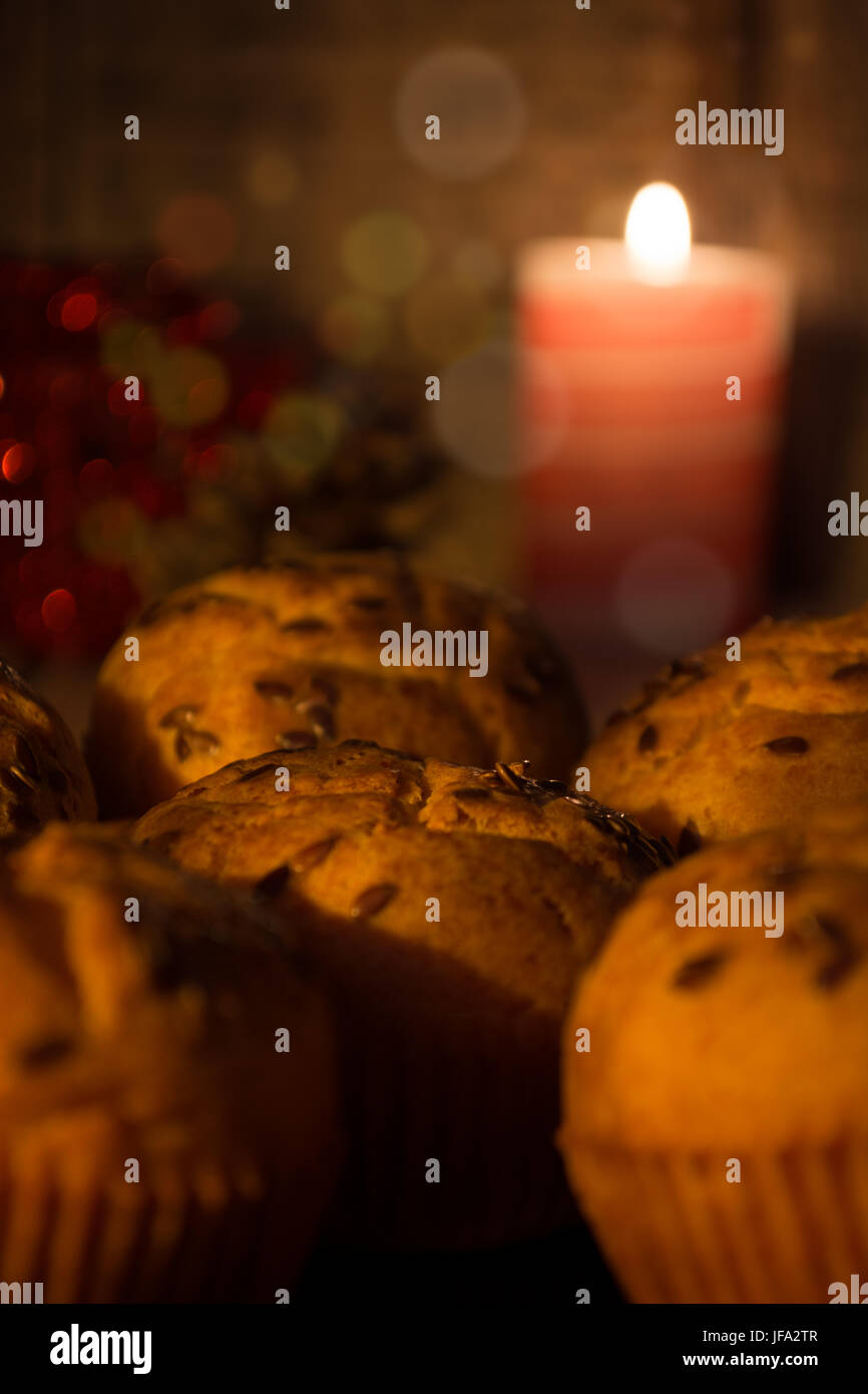 Muffins am Heiligabend Stockfoto