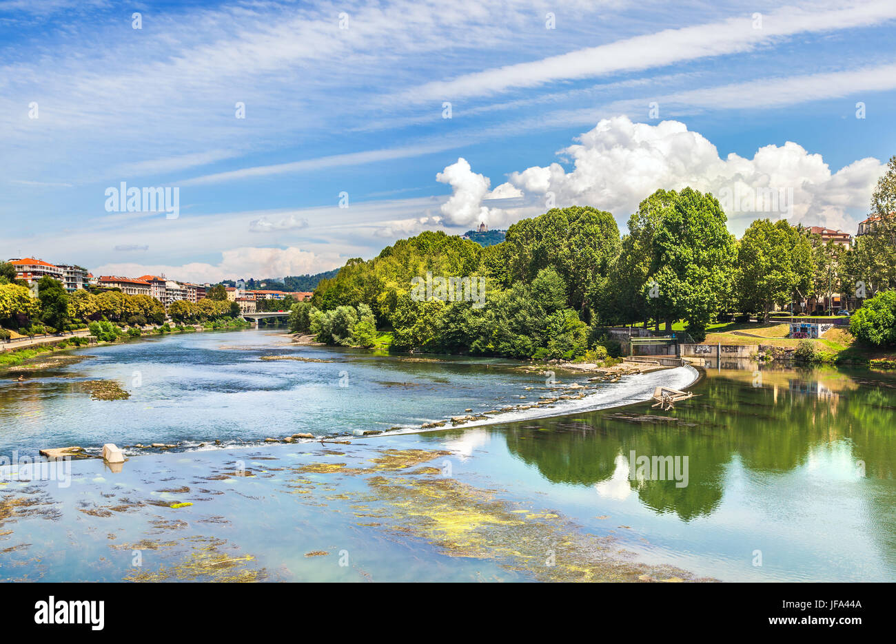 Der Fluss Po, Turin, Italien Stockfoto