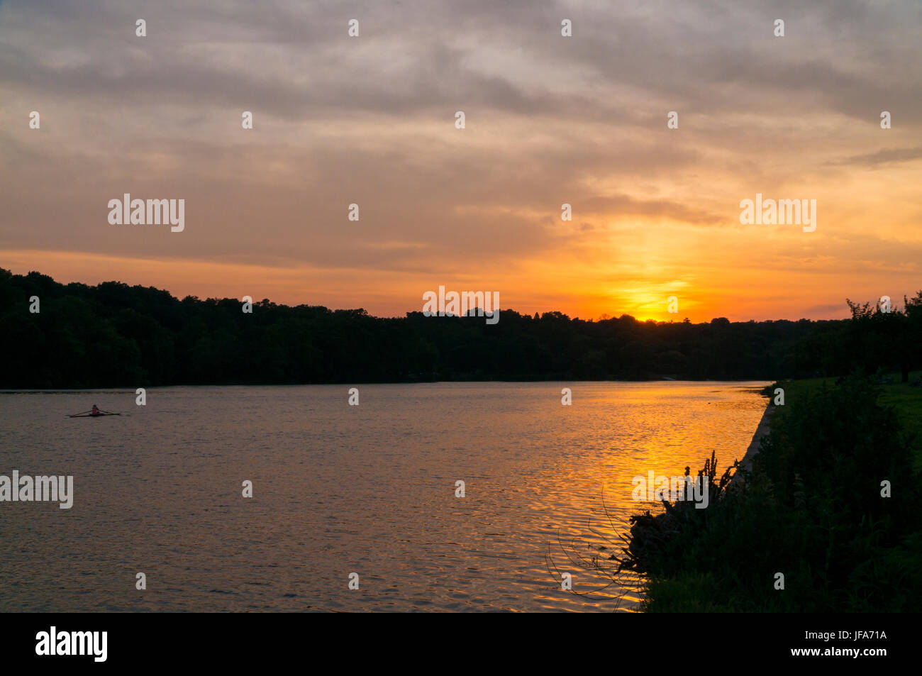 Delaware River Sunset Stockfoto