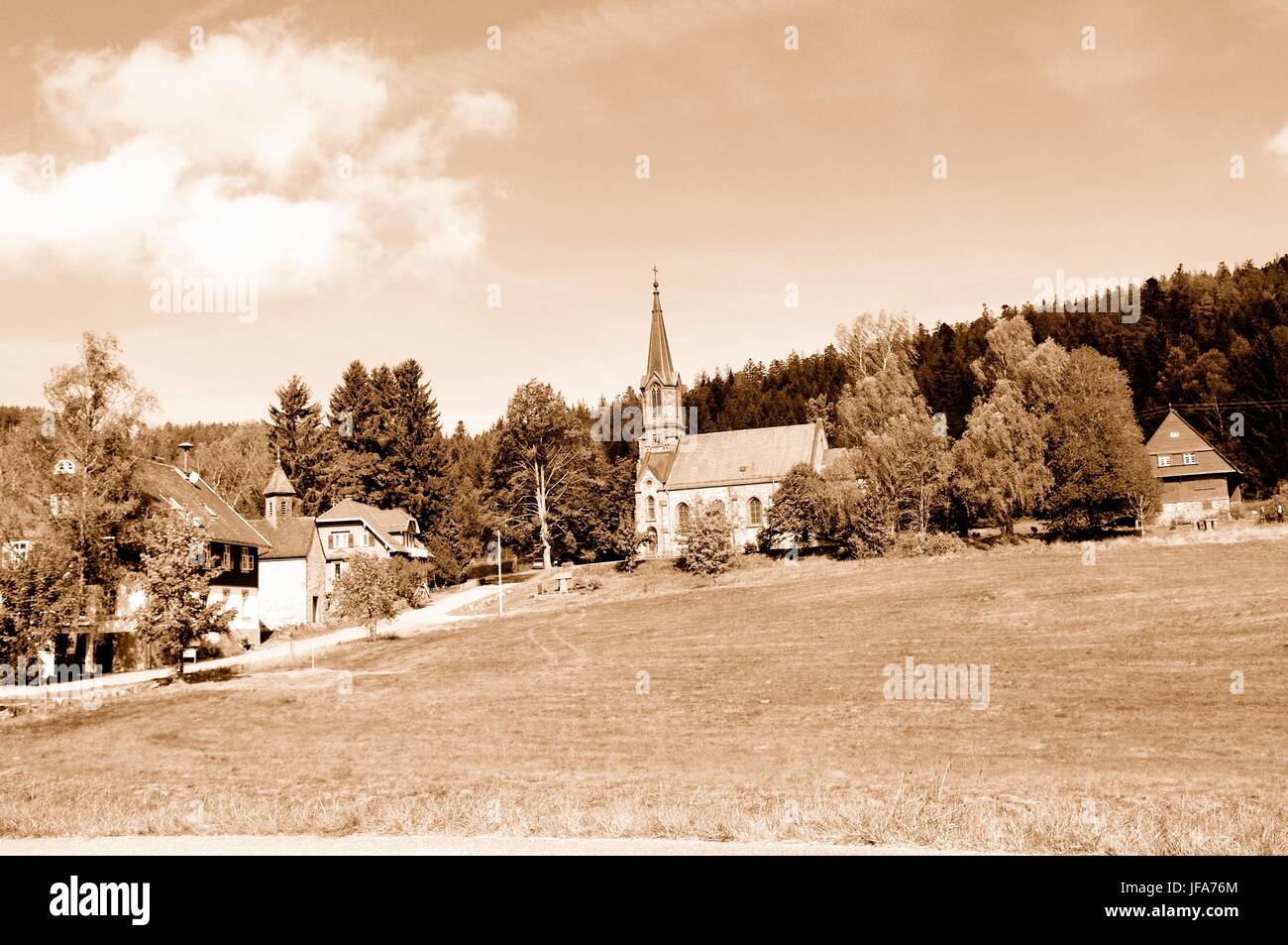 Auf der Herrenwies Schwarzwald Deutschland sepia Stockfoto