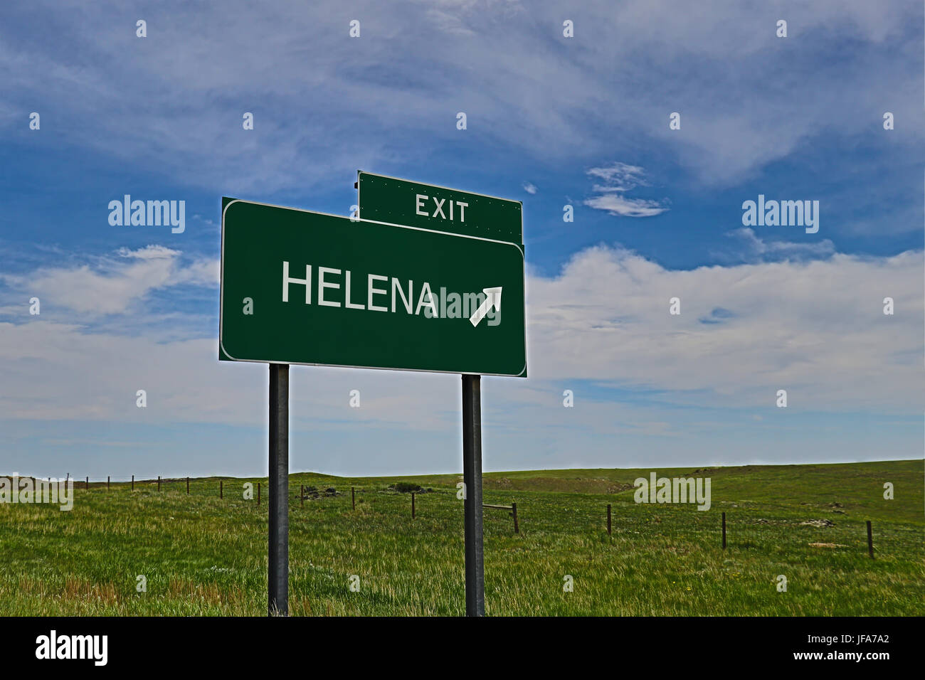 U.S. Highway Notausgangsschild für Helena Stockfoto