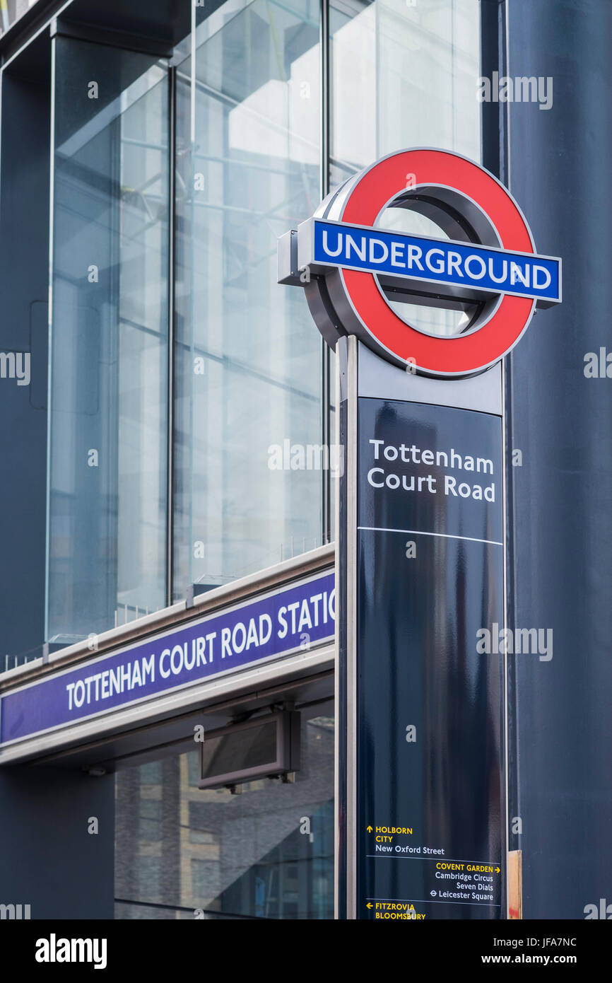 Tottenham Court Road Station nach Upgrade bereit für Crossrail, London, England,U.K. Stockfoto