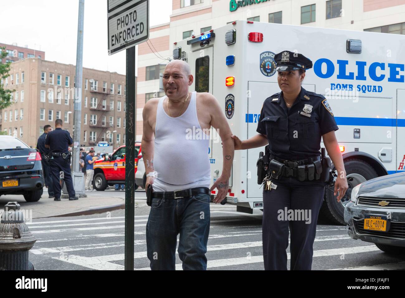 Tödliche schießen in der Bronx Libanon Krankenhaus Stockfoto