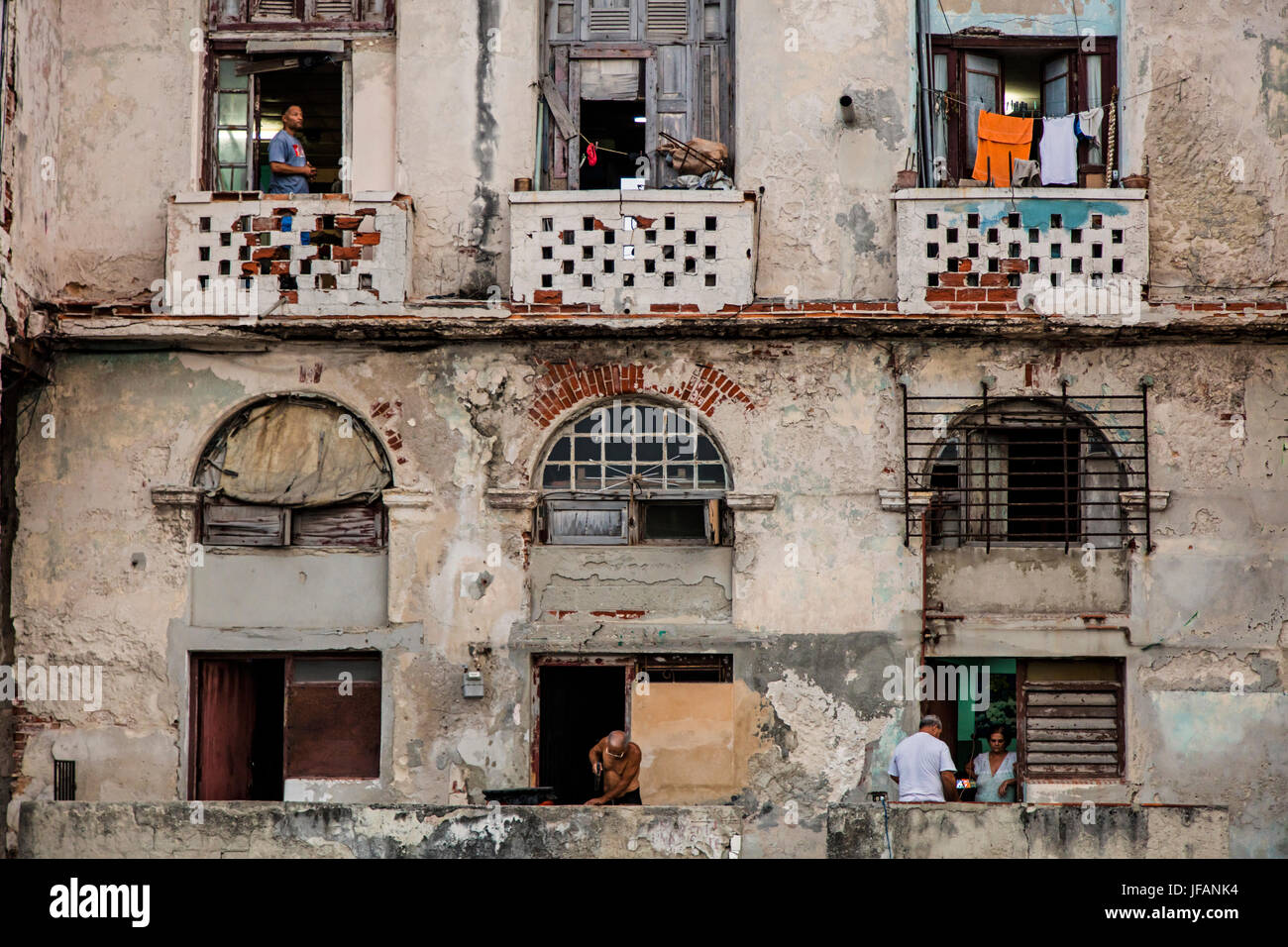 Wohnung Leben entlang des MALECON - Havanna, Kuba Stockfoto