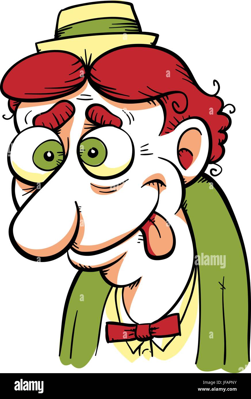 Ein Retro-stil Karikatur von einem verrückten Mann mit einem goofy Blick auf seinem Gesicht und Zunge heraus hängen. Stock Vektor