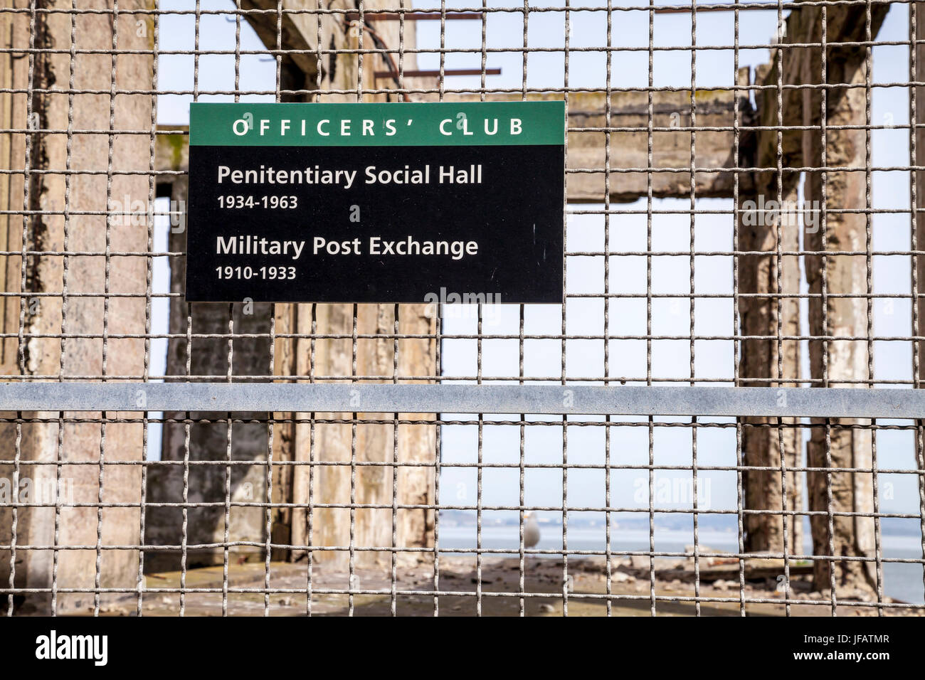 Officers' Club im Gefängnis Alcatraz, San Francisco, Kalifornien, USA Stockfoto