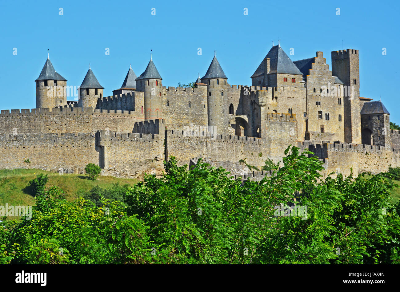 Die Mittelalterliche Stadt Carcassonne Aude Occitanie Frankreich Stockfotografie Alamy