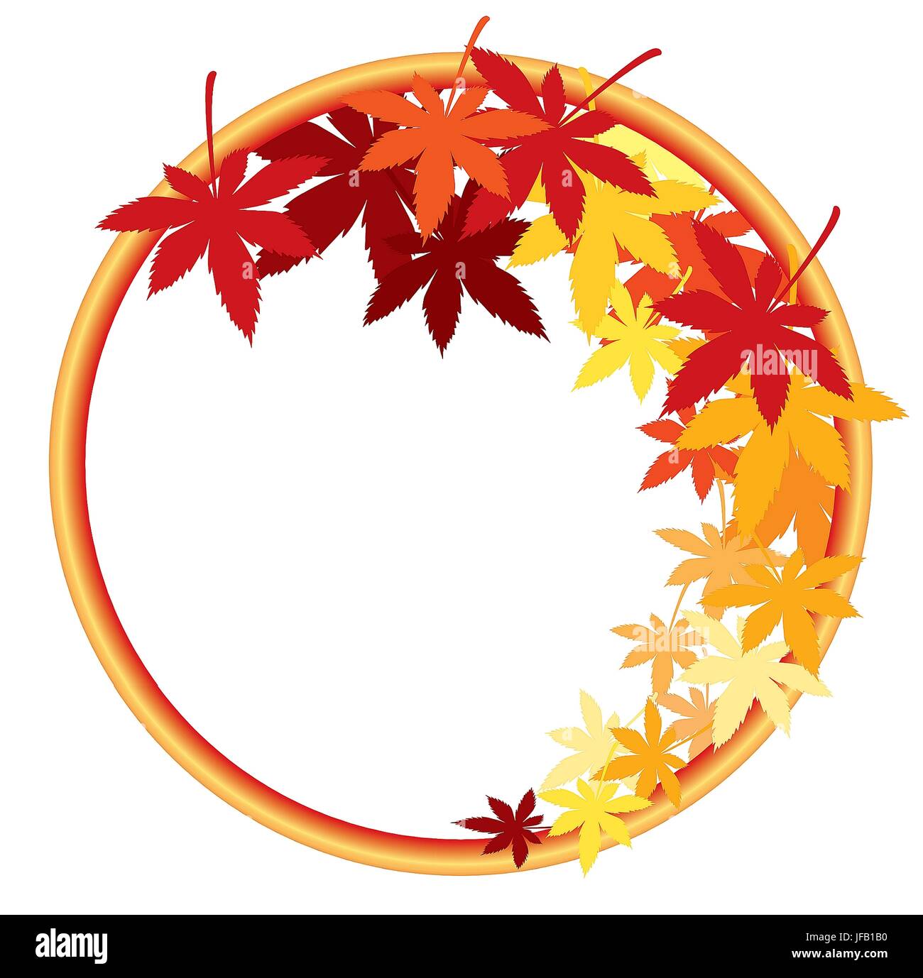 Herbstblätter Ahorn mit verschiedenen Schattierungen der Farben Stockfoto