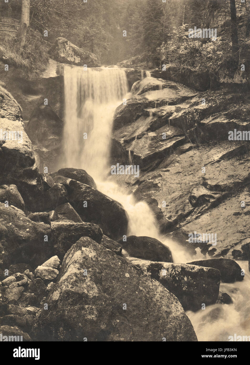 Triberger Wasserfall. Vintage poster Stockfoto