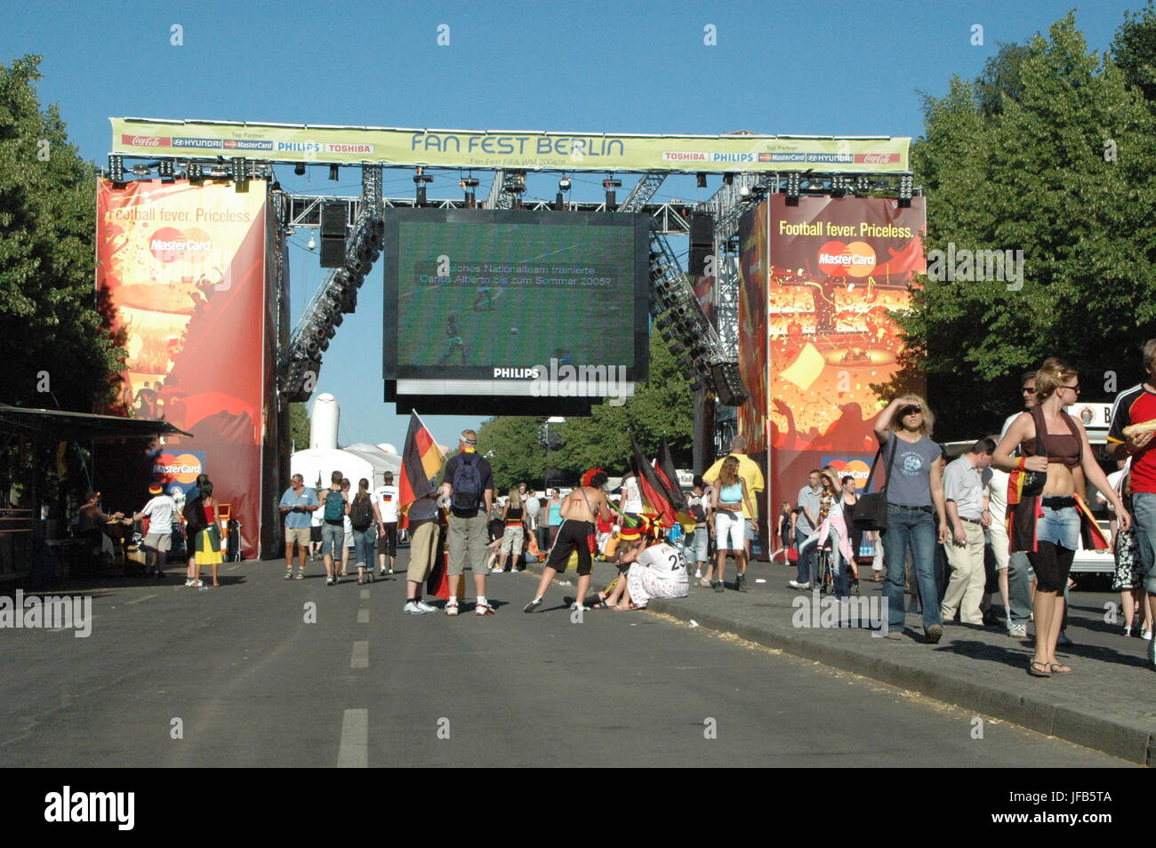 Impressionen aus der Fan-Meile bei der Fußball WM 2006 in Berlin am 4. Juli 2006, Deutschland Stockfoto