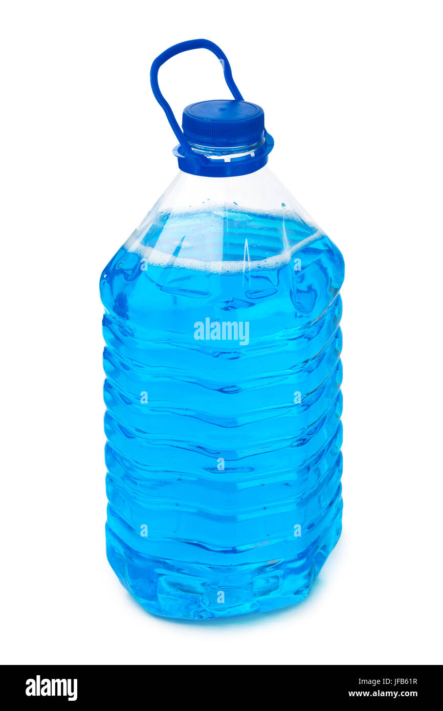 Flasche mit frostfreien Reinigungsflüssigkeit Stockfoto