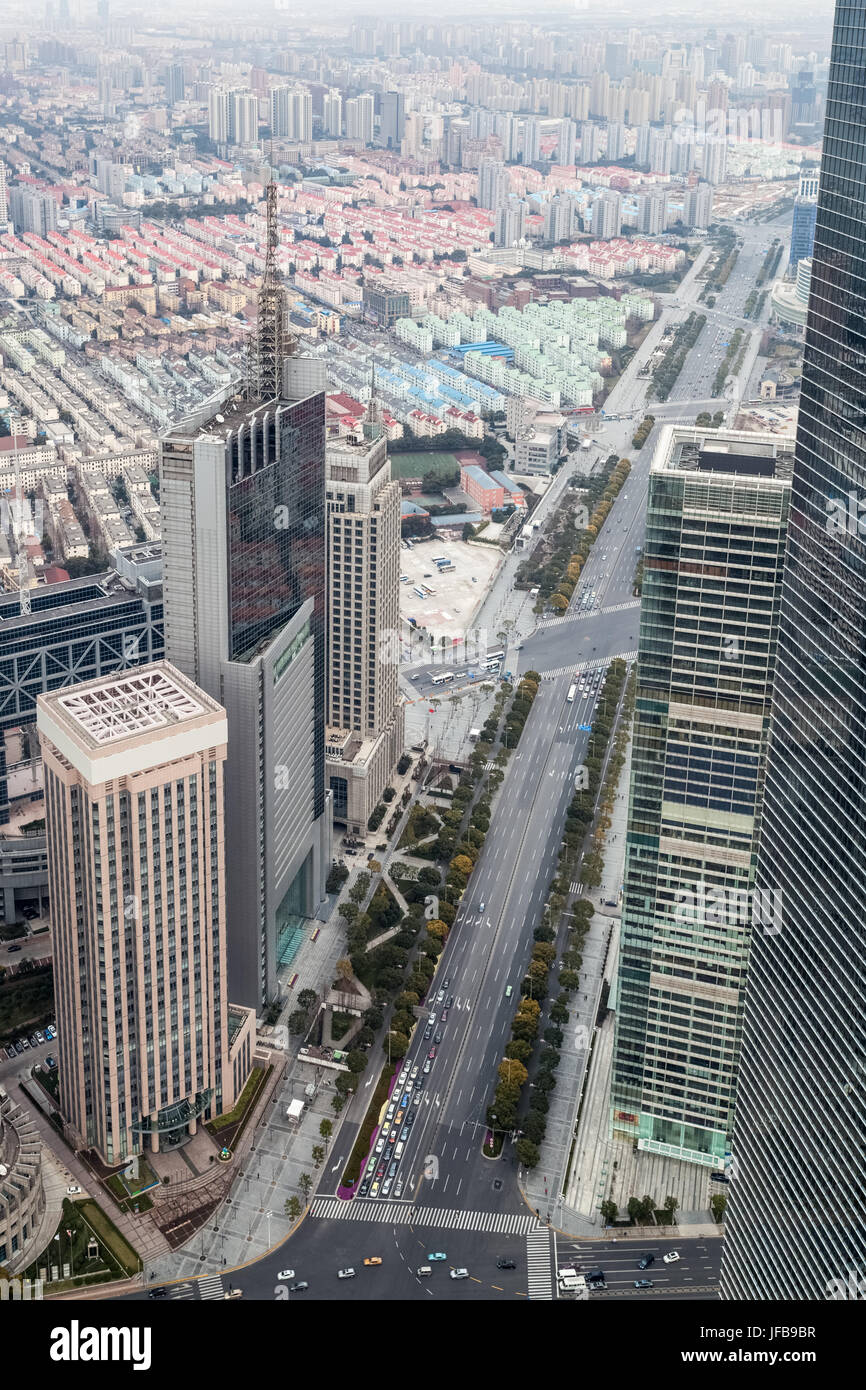 Mit Blick auf Shanghai Lujiazui Stockfoto