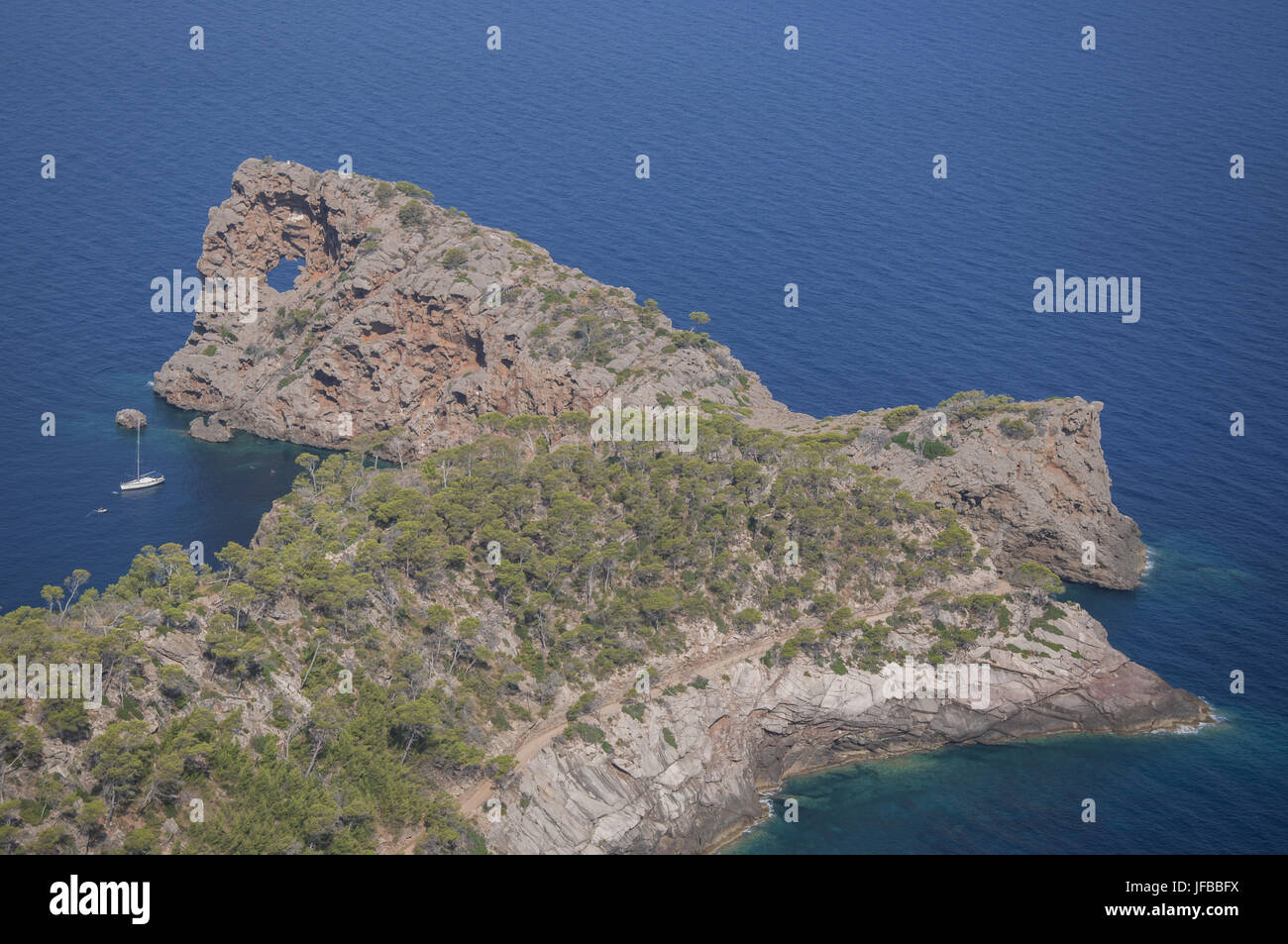 Rock Formation Sa Foradada, Mallorca Stockfoto