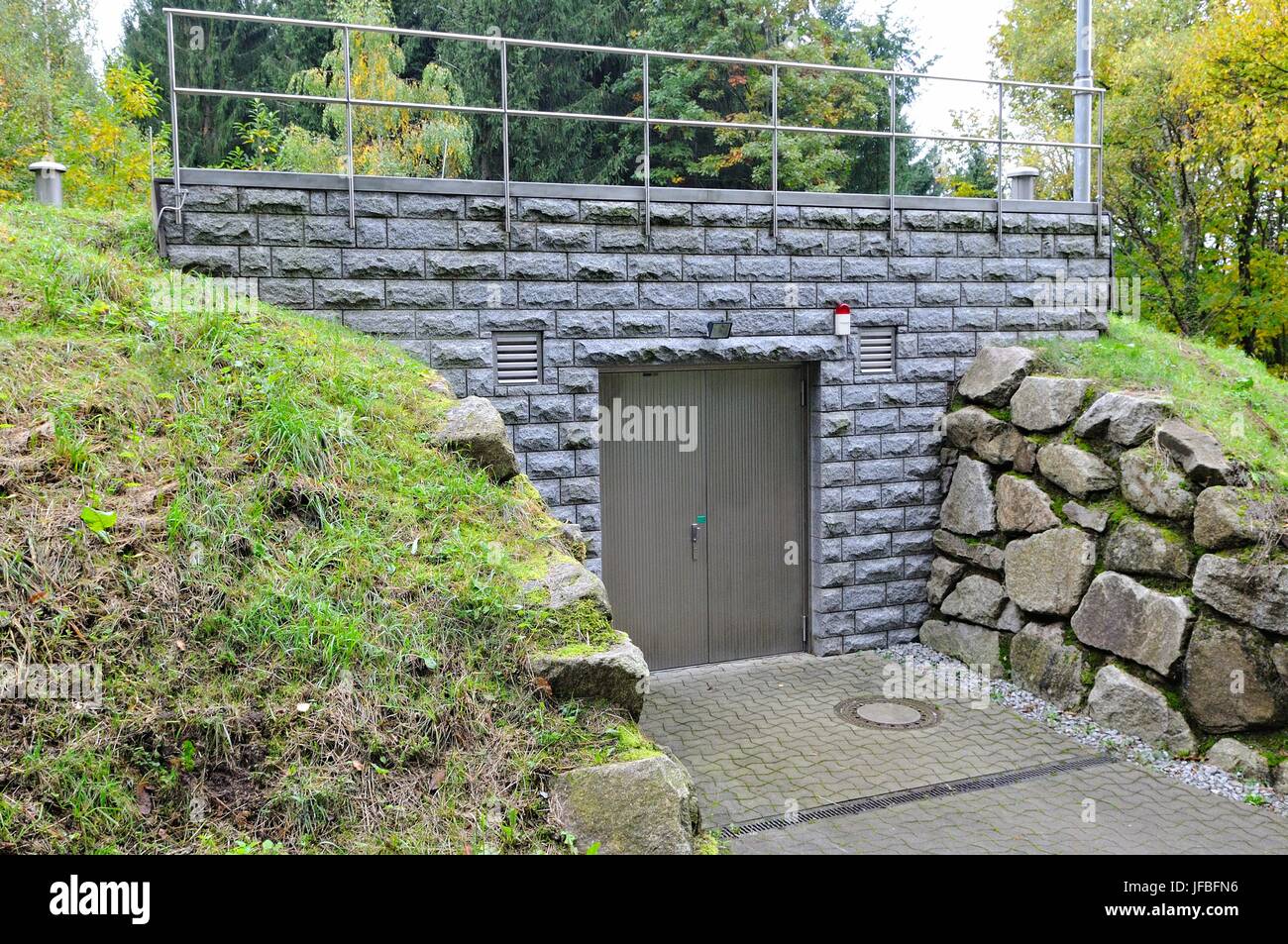 Trinkwasserversorgung Tank Stockfoto