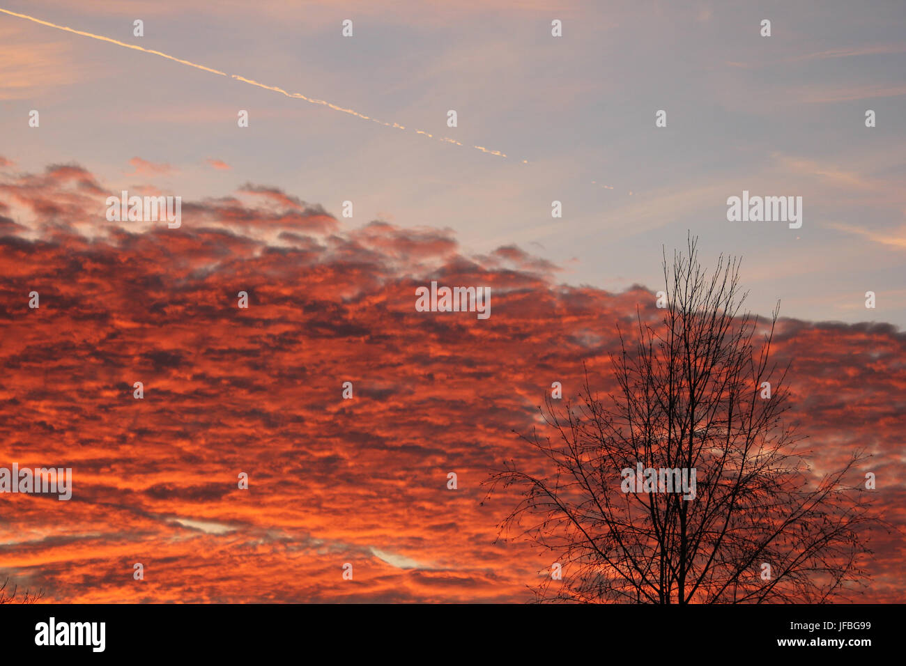 Abend rot Stockfoto