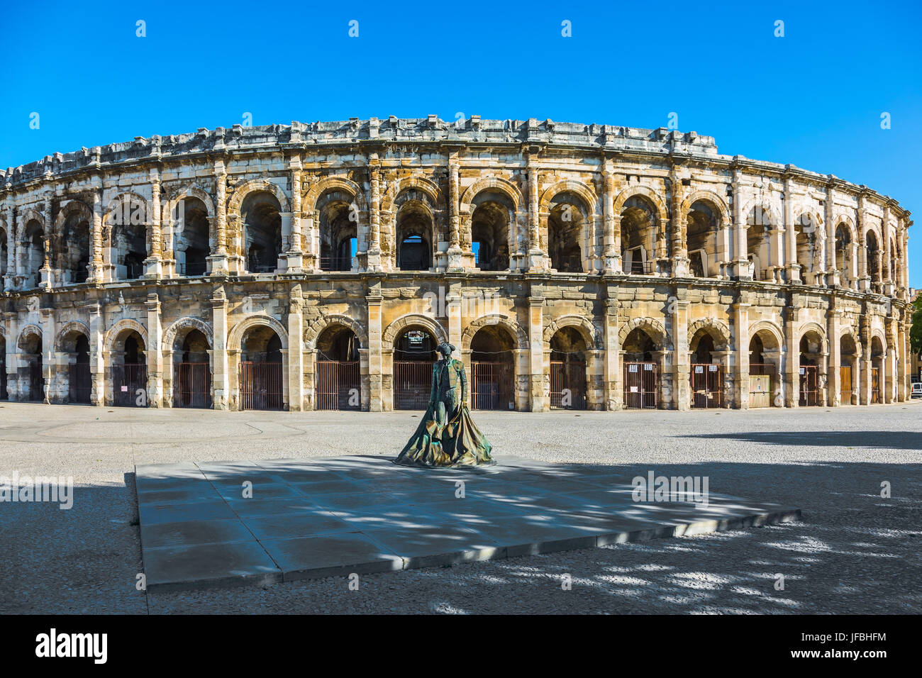 Römische Arena in Nimes. Stockfoto
