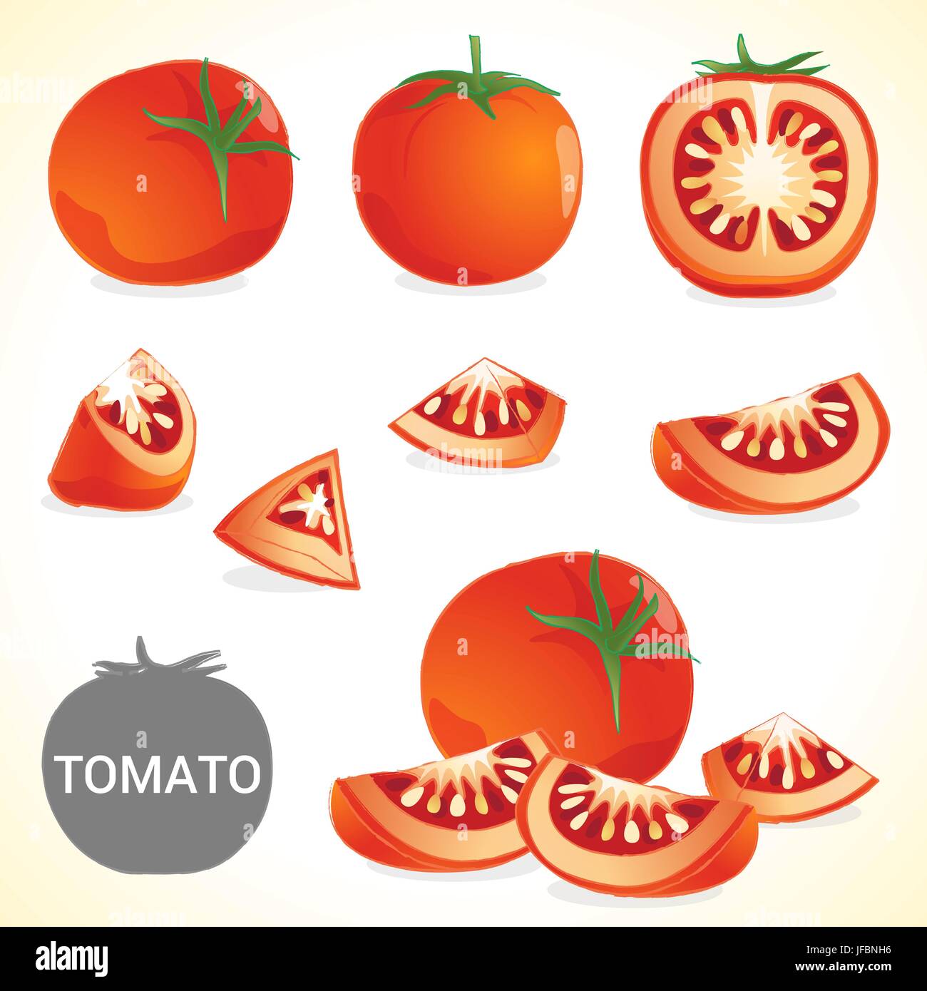 Fruit201508 Set der Tomate in verschiedenen Stilen-Vektor-format Stock Vektor