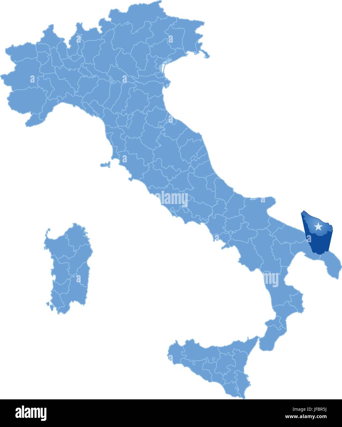 Karte von Italien, Brindisi Stock Vektor