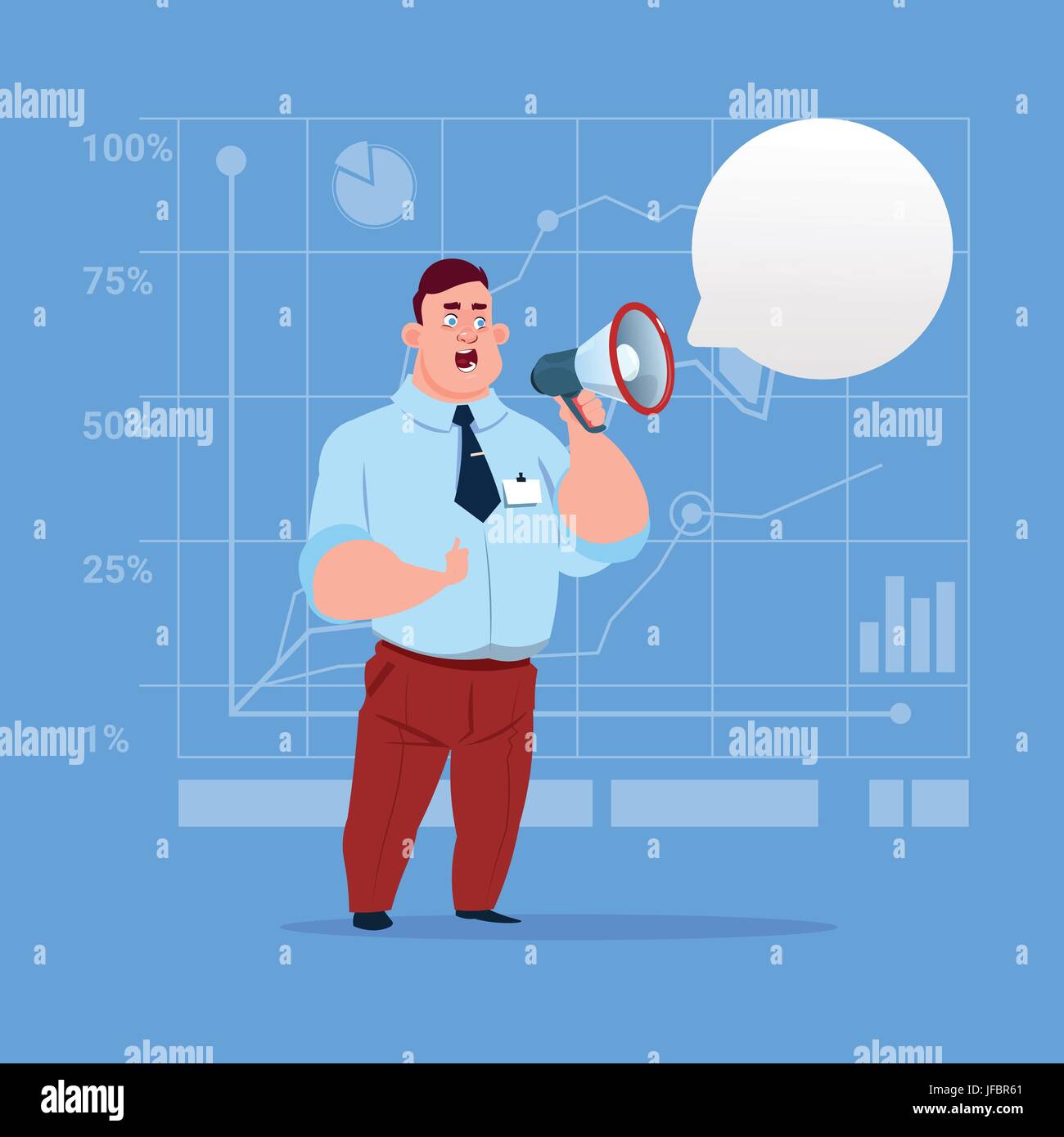 Business-Mann halten Megaphon Lautsprecher digitales Marketingkonzept Stock Vektor