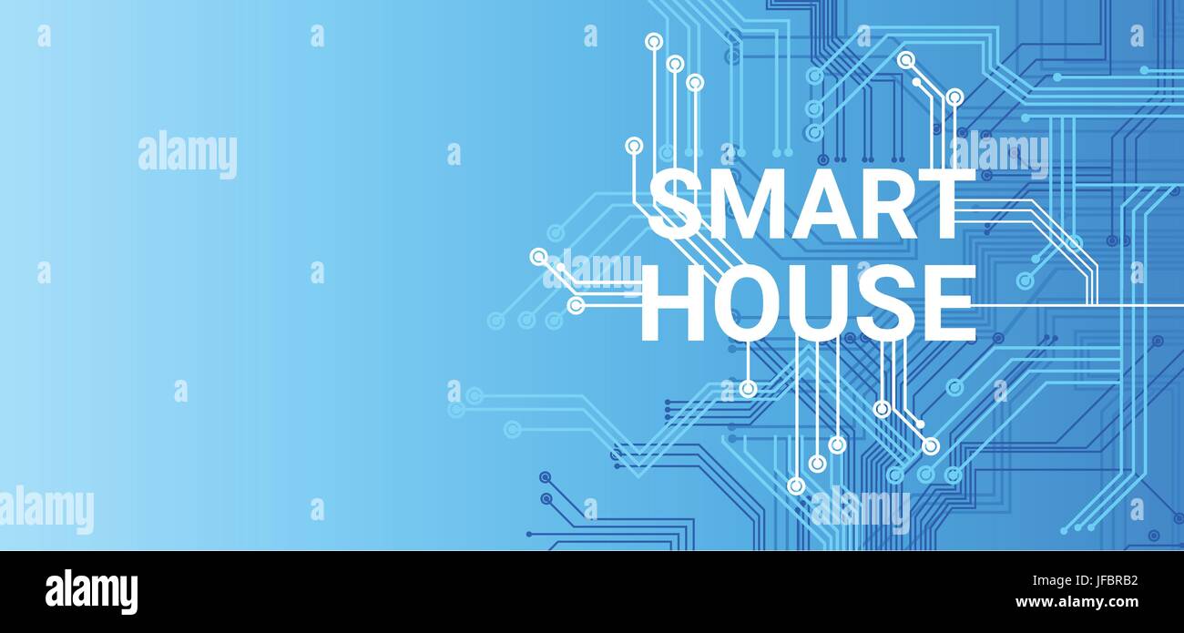Smart House Technologie Control System-Symbol Infografik mit Textfreiraum Stock Vektor