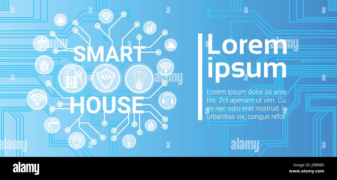 Smart House Technologie Control System-Symbol Infografik mit Textfreiraum Stock Vektor