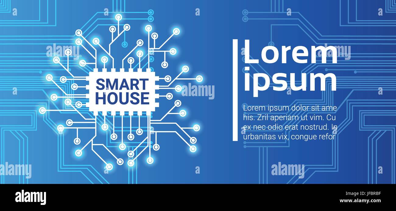 Smart House Technologie Control System-Symbol Infografik mit Textfreiraum Stock Vektor