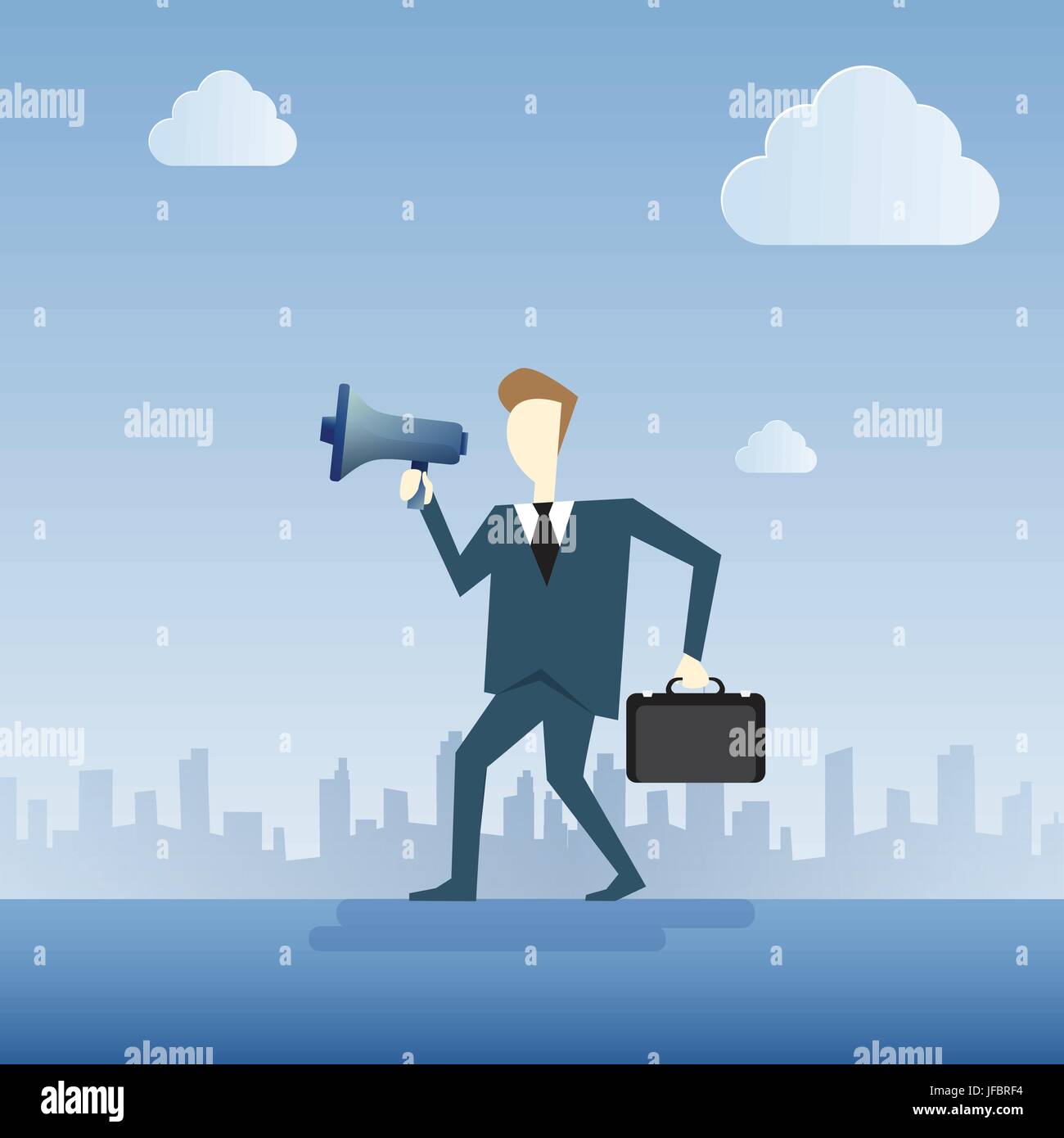 Business-Mann halten Megaphon Lautsprecher digitales Marketingkonzept Stock Vektor