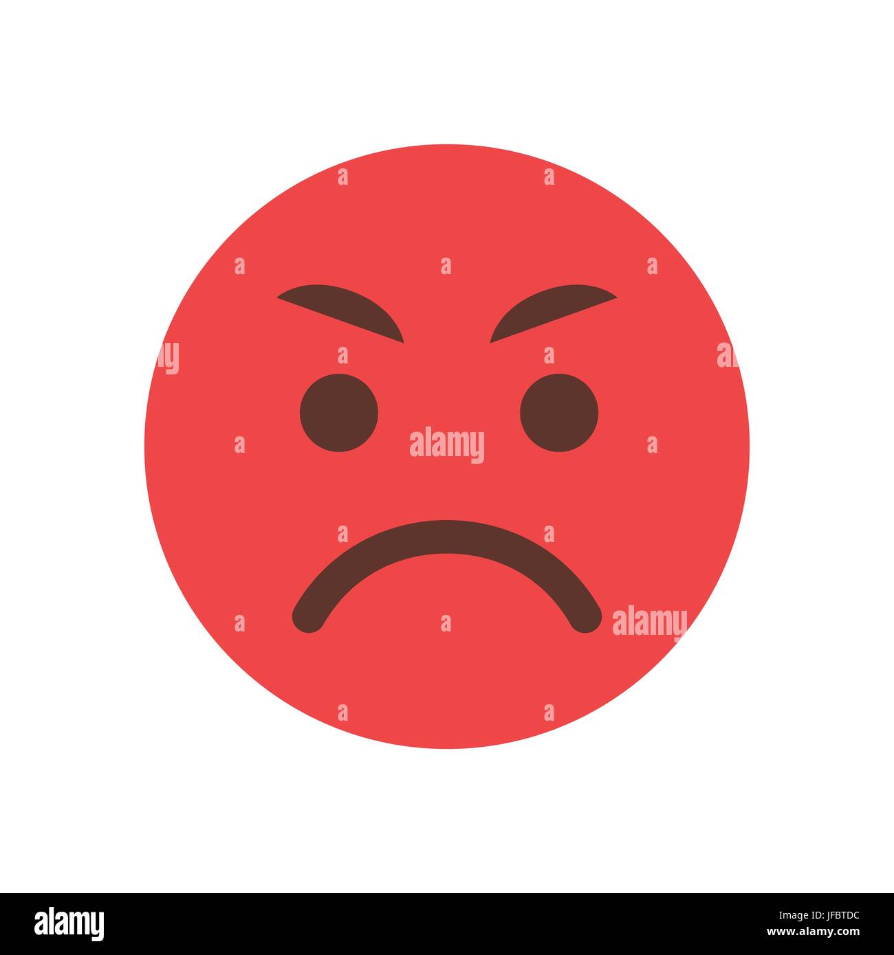 Rote wütende Cartoon Gesichtssymbol Emoji Menschen Emotion Stock Vektor