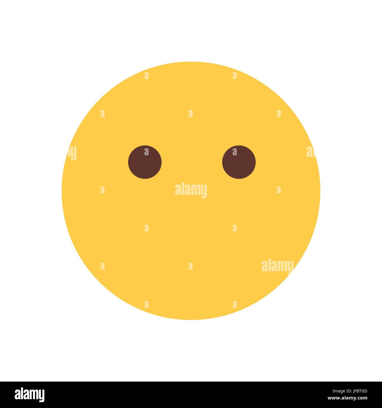 Gelbe Cartoon Gesicht Silent schockiert Emoji Menschen Emotion Icon Stock Vektor