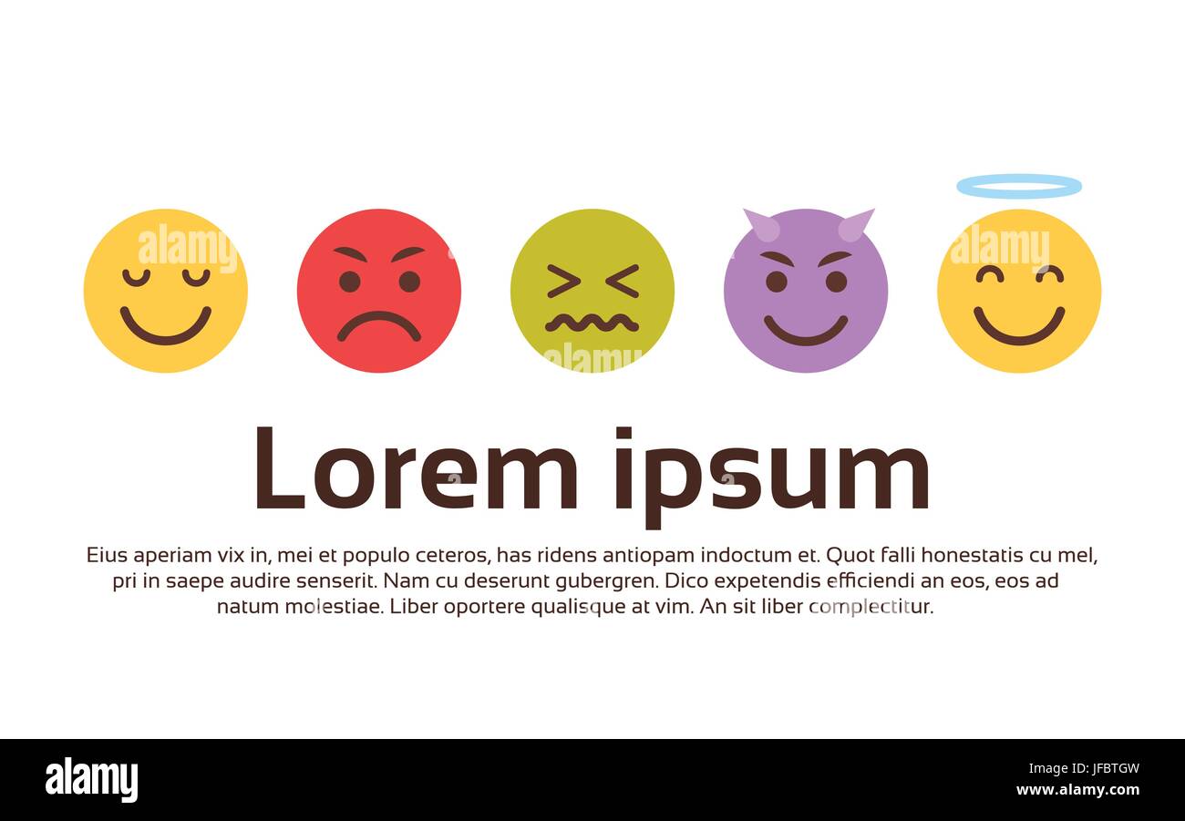 Gelbe Cartoon Gesicht setzen Emoji Menschen andere Emotion Icon-Sammlung Stock Vektor