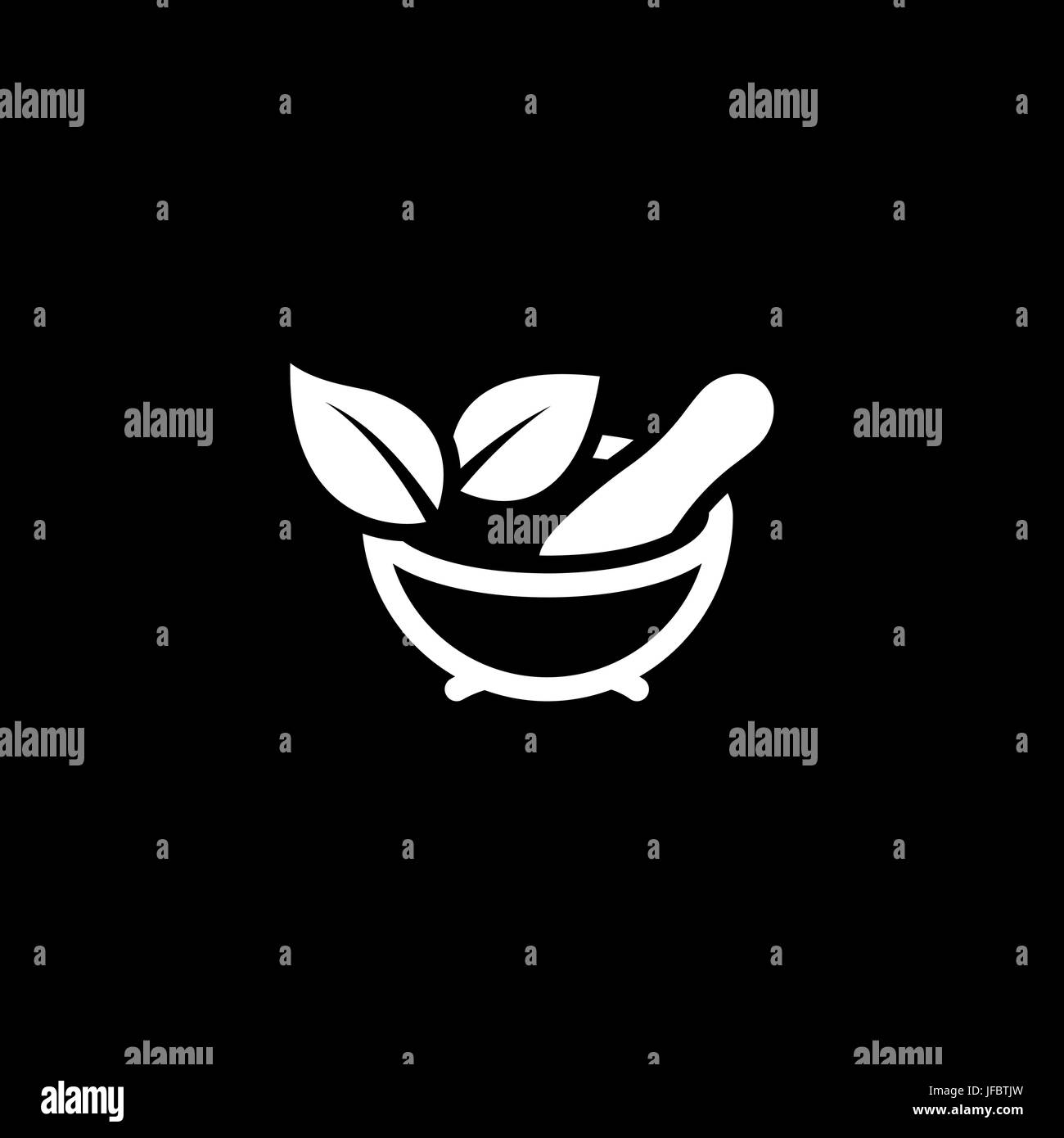 Phytotherapie-Symbol. Flaches Design. Stock Vektor