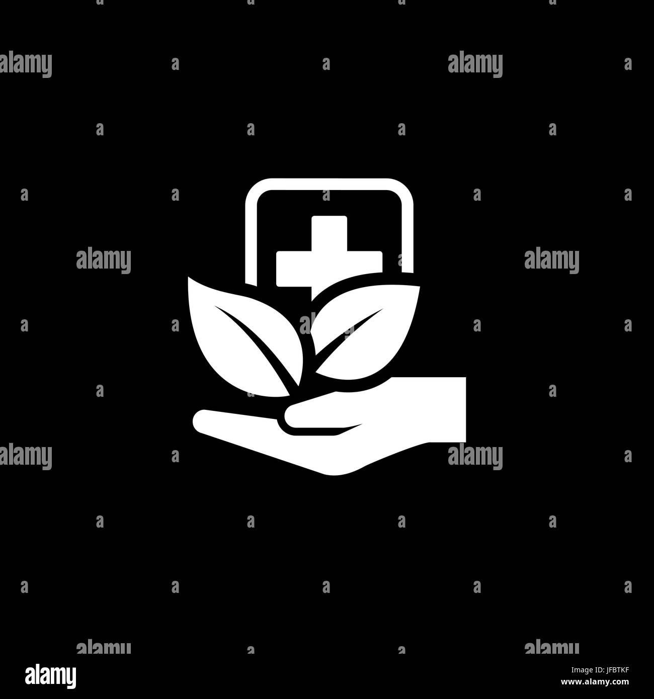 Alternative Medizin-Symbol. Flaches Design. Stock Vektor